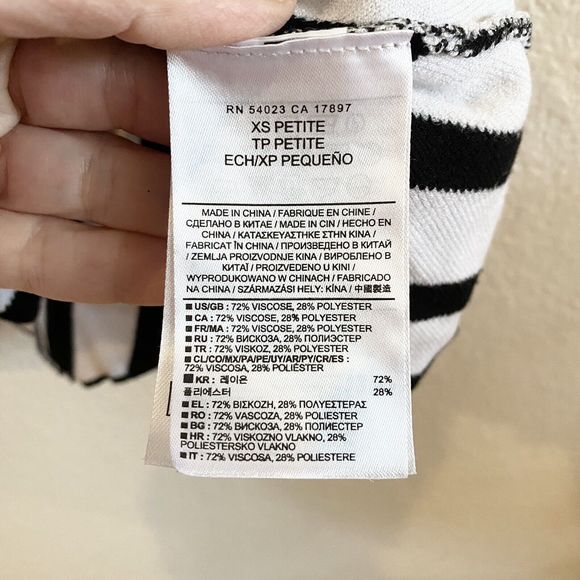 Banana Republic Black And White Chevron Stripe Knit Sleeveless Dress XS Petite - Picture 7 of 9